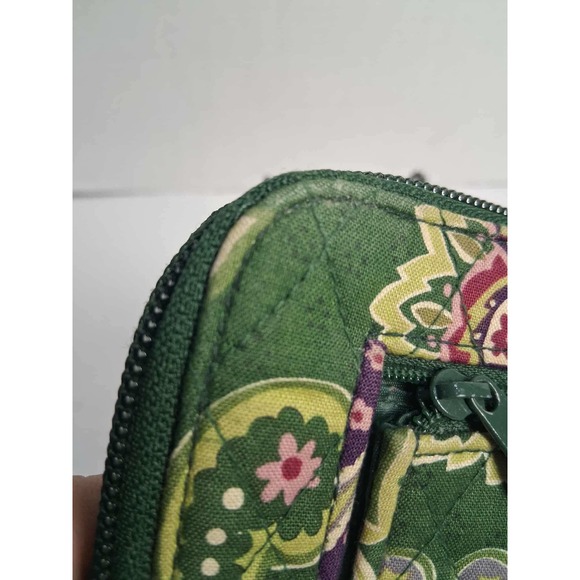 Vera Bradley‎ Wallet Zip Around Paisley Green Pink Purple Organizer Clutch READ - Picture 10 of 11
